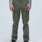 Presso Olive cargo pants featuring 6 large pockets, rugged style, tailored fit, and breathable Gapwill fabric for modern explorers.