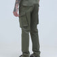 Stylish olive cargo pants for men featuring 6 large pockets, perfect for durability and modern exploration.